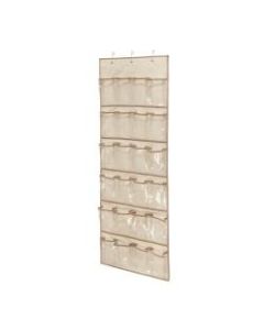 Honey-Can-Do Over-The-Door 24-Pocket Closet Organizer, 57inH x 21inW x 2 1/2inD, Natural