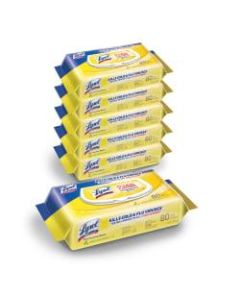 Lysol Disinfecting Wipes, Lemon And Lime Blossom, 7in x 8in, 17.7 Oz, 80 Wipes Per Flat Pack, Carton Of 6 Flat Packs