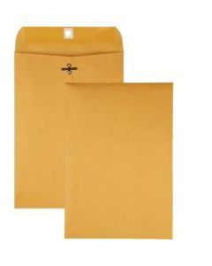 Quality Park Gummed Kraft Clasp Envelopes - Clasp - #68 - 7in Width x 10in Length - 28 lb - Gummed - Kraft - 100 / Box - Kraft