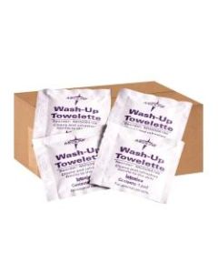 Medline Wash-Up Cleansing Towelettes, 7 1/2in x 4 1/2in, White, 100 Towelettes Per Box, Case Of 10 Boxes