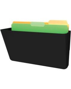 Deflect-O DocuPocket Letter Size Wall File, 7inH x 13inW x 4inD, 50% Recycled, Black