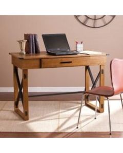Southern Enterprises Canton Wooden Adjustable-Height Desk, Glazed Pine