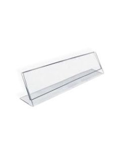 Azar Displays Acrylic L-Shaped Sign Holders, 2in x 8in, Clear, Pack Of 10