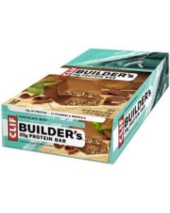 Clif Bar Builders Chocolate Mint Protein Bars, 2.4 Oz, Box Of 12 Bars