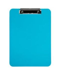JAM Paper Plastic Clipboards with Metal Clip, 9in x 13in, Blue, Pack Of 12