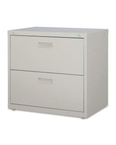 Lorell 30inW Lateral 2-Drawer File Cabinet, Metal, Putty