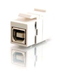 C2G Snap-In USB B/B Female Keystone Insert Module - White - 1 x Type B Female - 1 x Type B Female - White