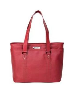 Kenneth Cole Reaction Leather Work Tote With 16in Laptop Pocket, Red