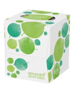 Seventh Generation 2-Ply Facial Tissues, 100% Recycled, White, 85 Tissues Per Box, Case Of 36 Boxes