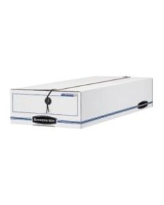 Bankers Box Liberty Specialty Size Standard-Duty Storage Boxes, 4 1/4in x 9 1/2in x 23 1/4in, 60% Recycled, Blue/White, Case Of 12