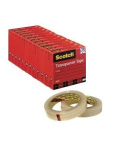 Scotch Transparent Tape, 1in x 2,592in, Pack Of 12 Rolls
