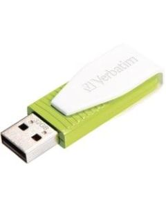 Verbatim 32GB Swivel USB Flash Drive - Eucalyptus Green - 32 GB - Eucalyptus Green - 1 Pack - Capless, Swivel"