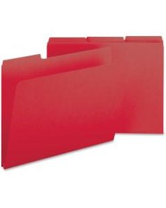 Smead 1/3-Cut Color Pressboard Tab Folders, Letter Size, 50% Recycled, Bright Red, Box Of 25