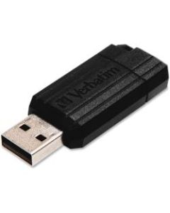 Verbatim PinStripe USB Flash Drive, 128GB, Black