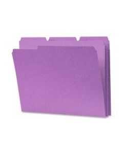 Smead 1/3-Cut Color Top-Tab File Folders, Letter Size, Lavender, Box Of 100