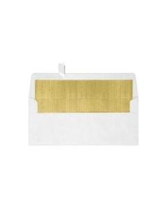 LUX #10 Foil-Lined Square-Flap Envelopes, Peel & Press Closure, White/Gold, Pack Of 250