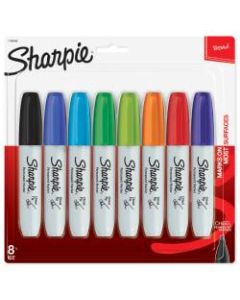 Sharpie Permanent Markers, Chisel Tip, Assorted Ink Colors, Pack Of 8 Markers