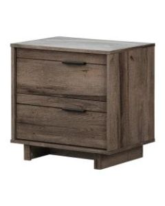 South Shore Fynn 2-Drawer Nightstand, 22-1/4inH x 22-1/4inW x 16-1/2inD, Fall Oak