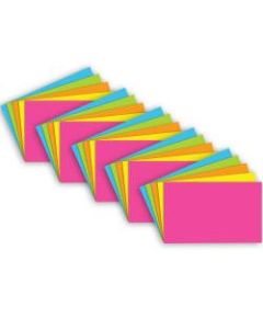 Top Notch Teacher Products Brite Blank Index Cards, 5in x 8in, Assorted Colors, 100 Cards Per Pack, Case Of 5 Packs