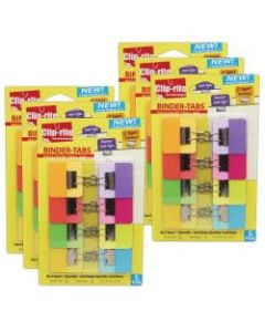 Clip-rite Binder-Tabs, Small, Assorted Colors, 8 Clip-Tabs Per Pack, Set Of 6