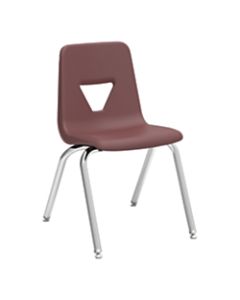 Lorell Classroom Student Stack Chairs, 18inH Seat, Wine/Silver, Set Of 4