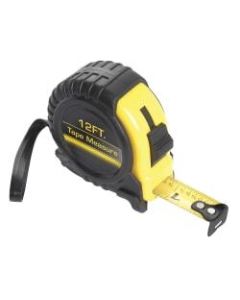 Global Hardlines Measuring Tape, 12ft, Black/Yellow