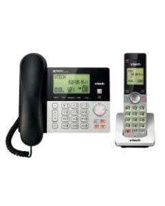 VTech CS6949 DECT 6.0 Standard Phone - Black, Silver - Cordless - Corded - 1 x Phone Line - Speakerphone - Answering Machine - Hearing Aid Compatible