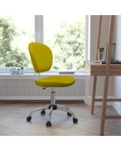 Flash Furniture Mesh Mid-Back Swivel Task Chair, Yellow/Silver