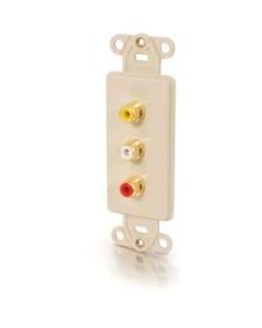 C2G Composite Video and RCA Stereo Audio Solder Type Decorative Style Wall Plate - Ivory - RCA - Ivory