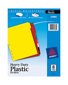 Avery Heavy-Duty Plastic Dividers, 8-1/2in x 11in, 30% Recycled, Set of 8