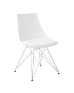 Ave Six Eiffel Bistro Chairs, White/Chrome, Pack Of 2