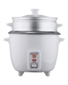 Brentwood 5-Cup Rice Cooker With Steamer, White