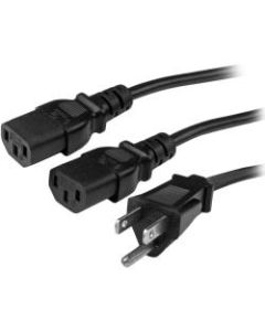 StarTech.com 10 ft Computer Power Cord - NEMA 5-15P to 2x C13 - C13 Y-Cable - Power Cord Y Splitter Cable