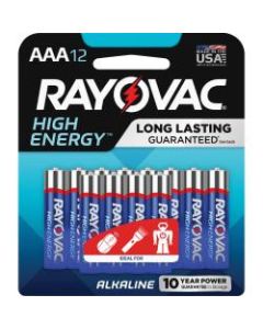 Rayovac Alkaline AAA Batteries - For Toy, Flashlight, LED Light, Remote Control - AAA - 12 / Pack