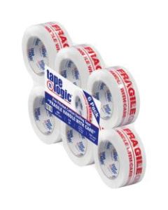 Tape Logic Fragile Handle With Care Preprinted Carton Sealing Tape, 3in Core, 2in x 110 Yd., Red/White, Case Of 6