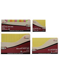 SKILCRAFT Self-Stick Note Pads, 4in x 6in, Assorted Neon, Pack of 6 Pads