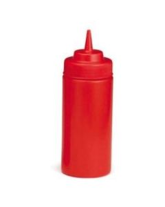 Tablecraft Wide Mouth Squeeze Bottle, 16 Oz, Red