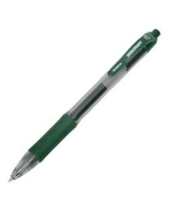 SKILCRAFT Retractable Gel Pens, Medium Point, 0.7 mm, Clear/Green Barrel, Green Ink, Pack Of 12 Pens