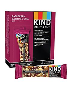 KIND Raspberry Cashew & Chia Bars, 1.6 Oz, Pack Of 12