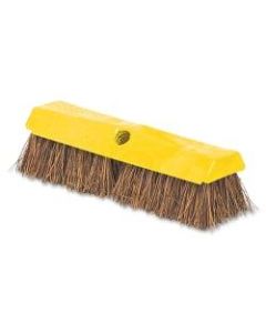 Rubbermaid Commercial Rugged Deck Brush - 2in Palmyra Bristle - 10in Brush Face - 6 / Carton - Yellow