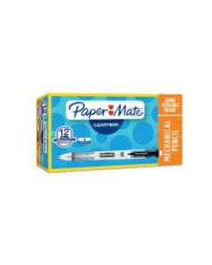 Paper Mate Clearpoint Mechanical Pencil, 0.5mm, #2 Lead, Black Barrel, Pack Of 12