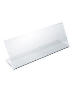 Azar Displays Acrylic L-Shaped Sign Holders, 2 1/2in x 8 1/2in, Clear, Pack Of 10