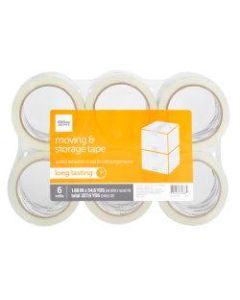 Office Depot Brand Moving & Storage Packing Tape, 1.89in x 54.6 Yd., Crystal Clear, Pack Of 6 Rolls