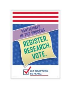 ComplyRight Get Out The Vote Posters, Participate In The Process, English, 10in x 14in, Pack Of 3 Posters