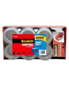 Scotch Heavy-Duty Shipping Packing Tape With Dispenser, 1-7/8in x 54.6 Yd., Pack Of 12 Rolls