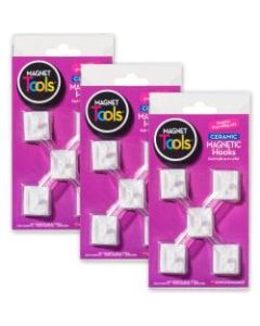 Dowling Magnets Ceramic Magnetic Hooks, 5 Per Pack, 3 Packs