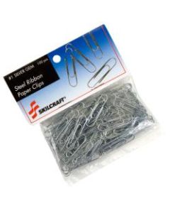 Recycled Paper Clips, 1-3/8in, Silver, Bag Of 100 Clips (AbilityOne 7510-01-467-6738)