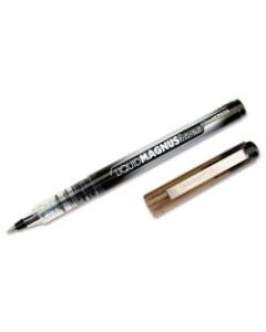 SKILCRAFT AbilityOne Free Ink Rollerball Pens, Fine Point, 0.5 mm, Silver Barrel, Black Ink, Pack Of 12 Pens