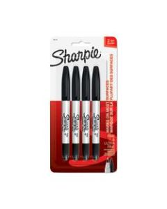 Sharpie Twin-Tip Permanent Markers, Black, Pack Of 4