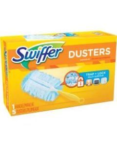 Swiffer Unscented Duster Kit - 5 pieces/Kit - 6 / Carton - Fiber - Blue, Yellow
